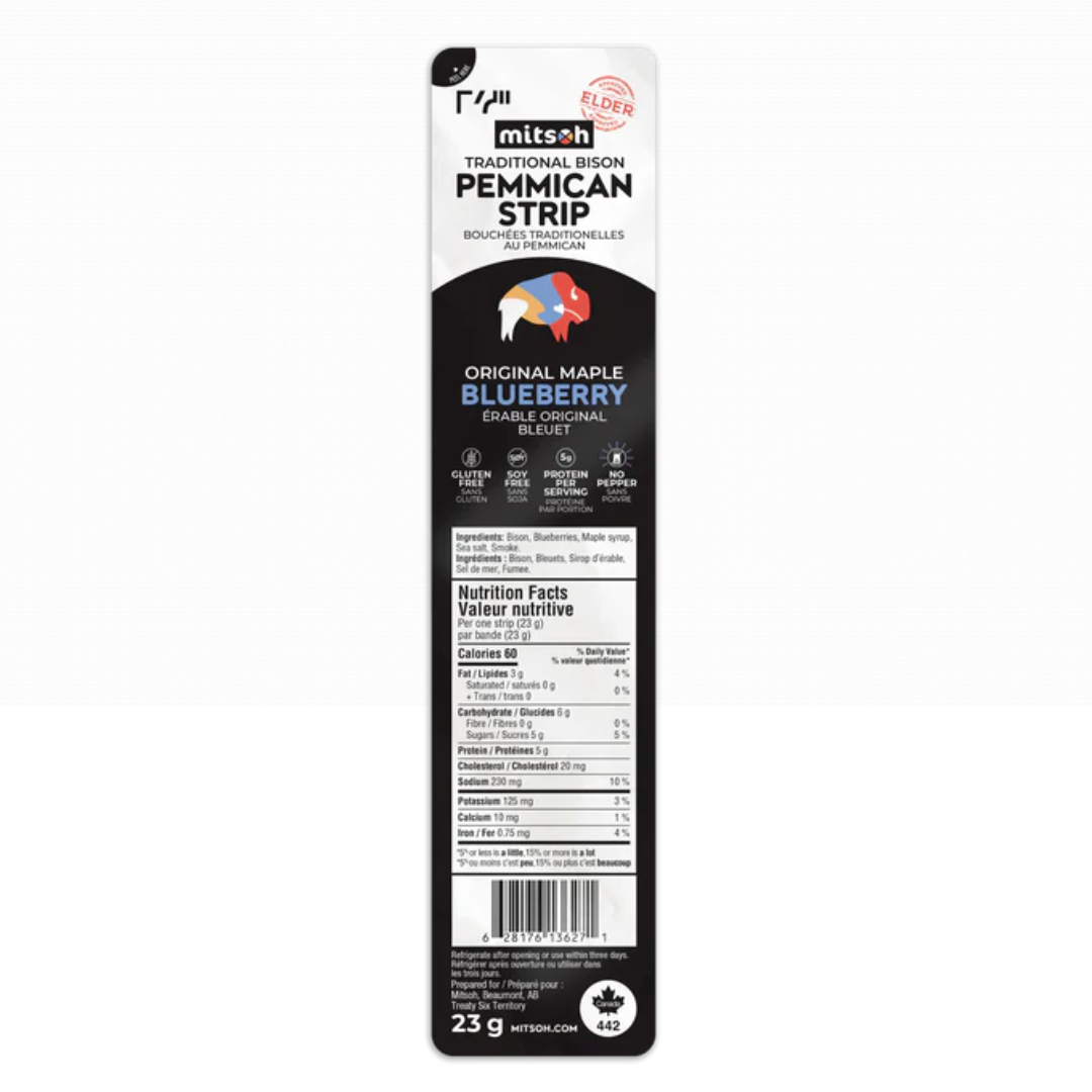 Mitsoh Pemmican Strip Maple Blueberry 23g