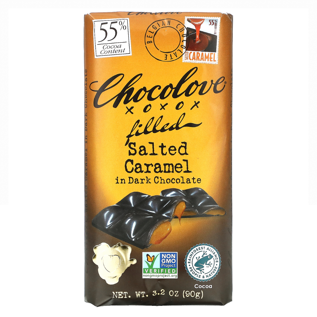 Chocolove Salted Caramel Dark Chocolate Bar 90g