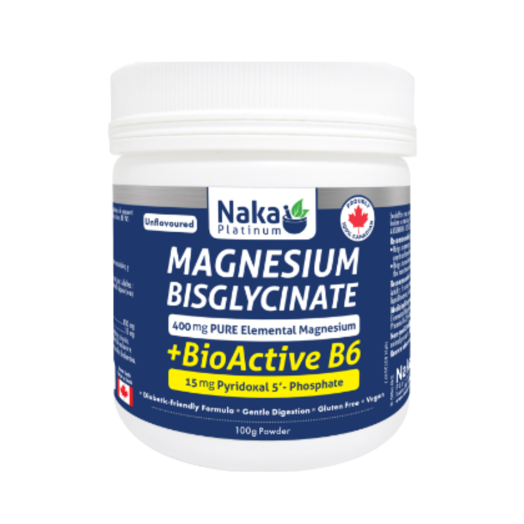 Naka Magnesium Bisglycinate with Bioactive B6 100g