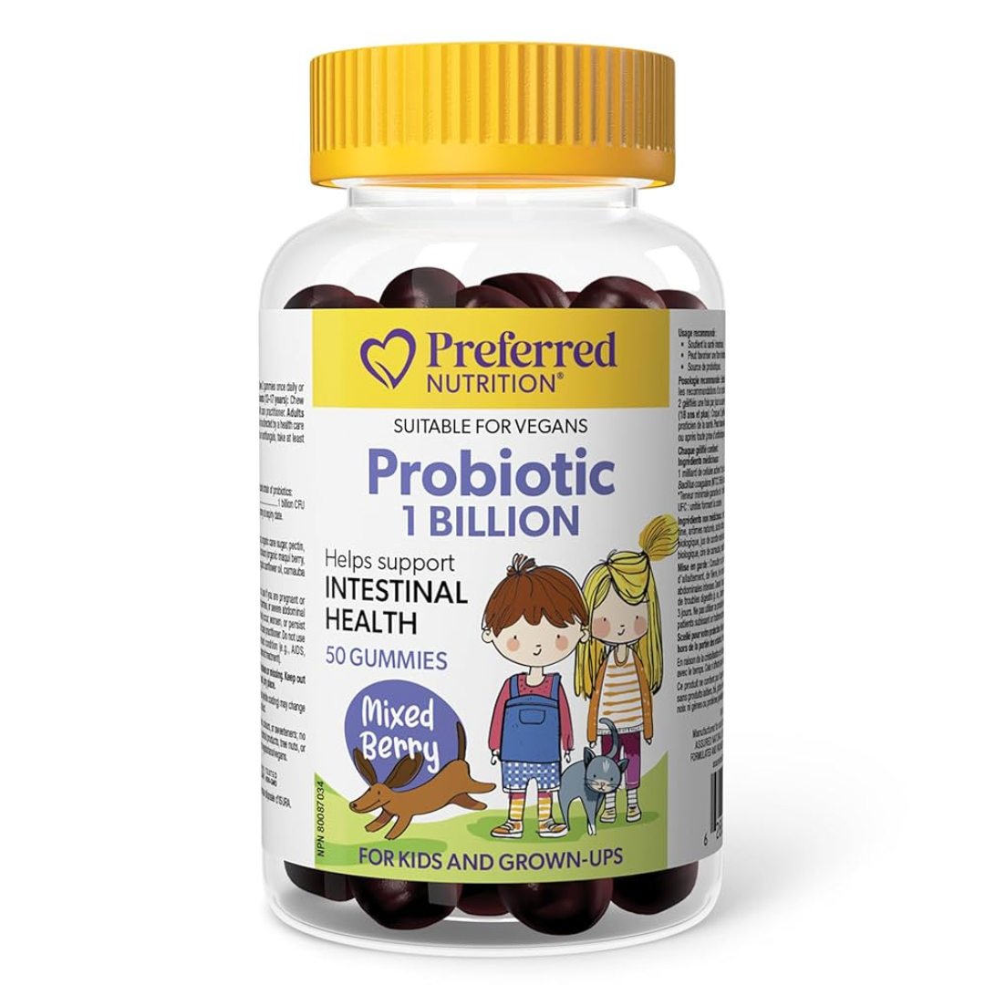Preferred Nutrition 1 Billion Probiotic 50 Gummies Mixed Berry