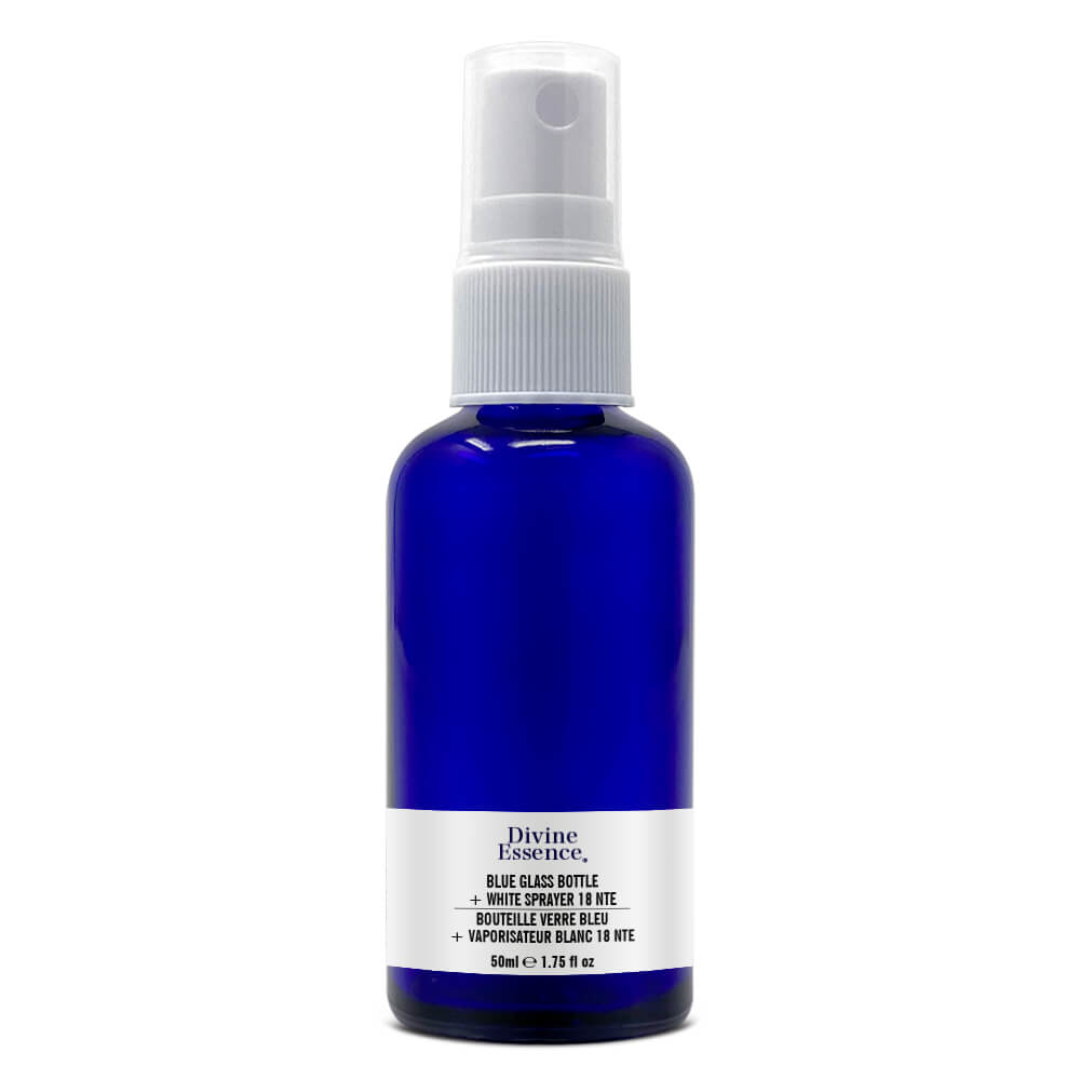Divine Essence Blue Glass Bottle Sprayer 50ml