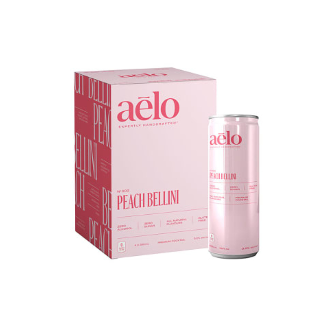 Aelo Peach Bellini Non Alcoholic 4x355ml