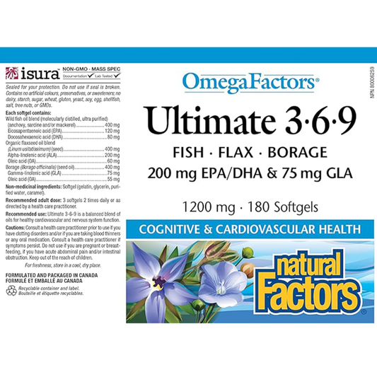 Natural Factors Omega Factors Ultimate 3.6.9 180 softgels