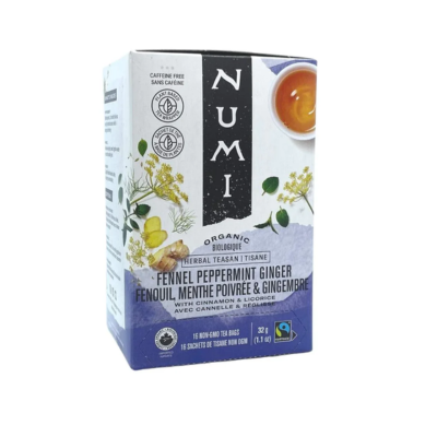 Numi Aged Fennel Peppermint Ginger Organic 18 Tea Bags
