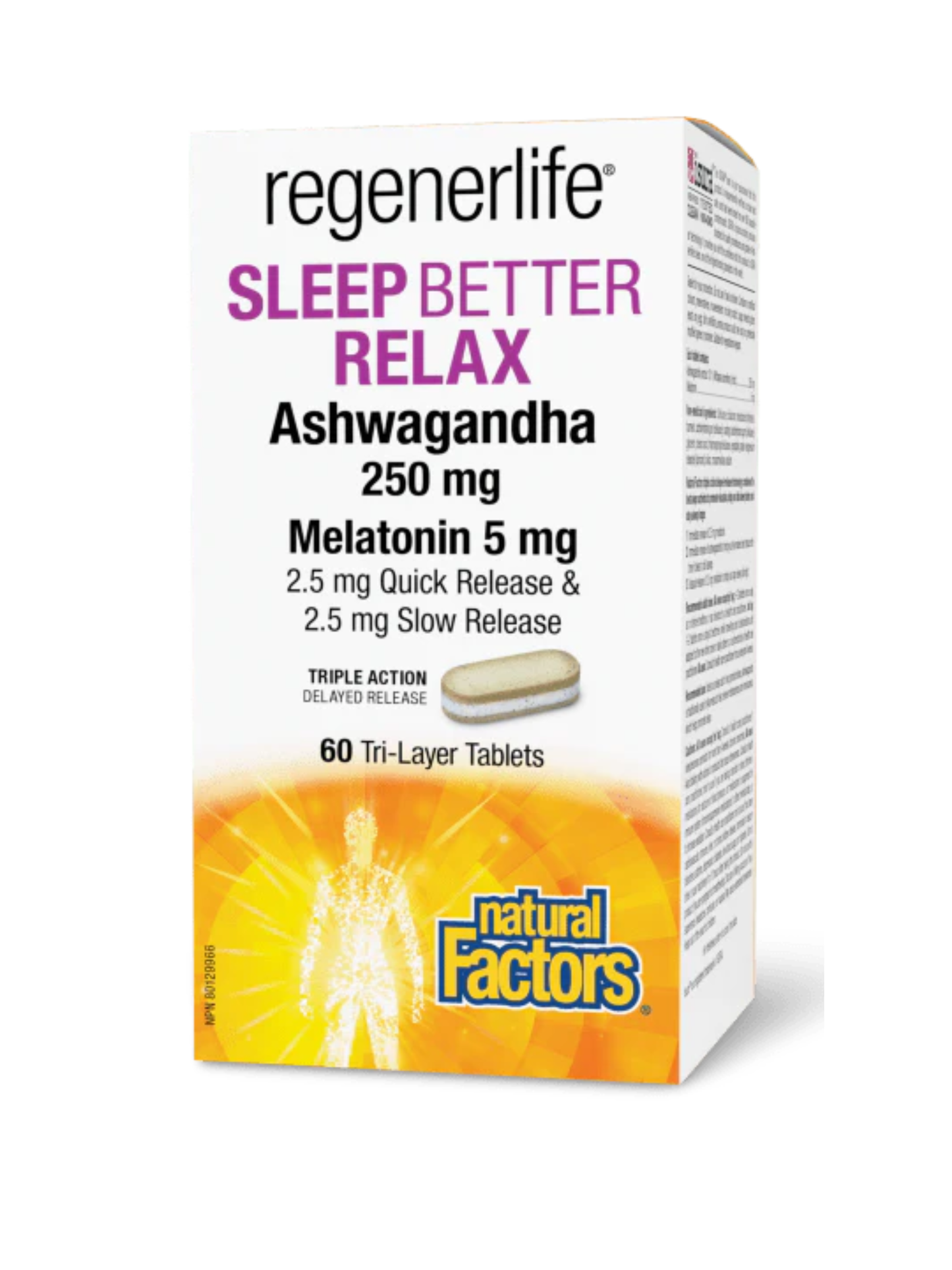 Natural Factors RegenerLife Sleep Better Relax 60 Tablets