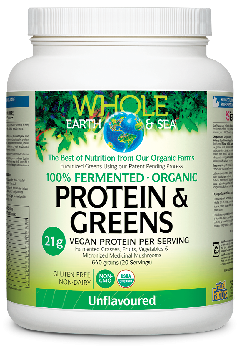 Whole Earth & Sea® Fermented Organic Protein & Greens 640 g Unflavoured