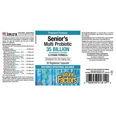 Natural Factors Senior’s Multi Probiotic 35 Billion 30 Veggie Caps