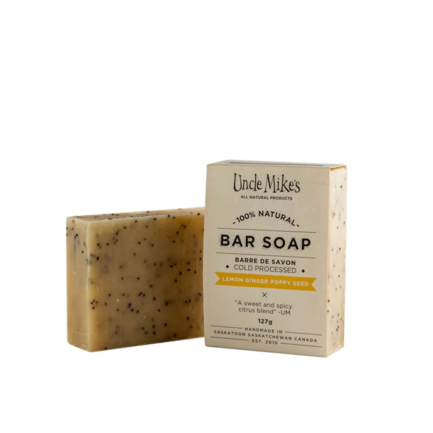 Uncle Mike's lemon Ginger Poppy Seed Bar Soap