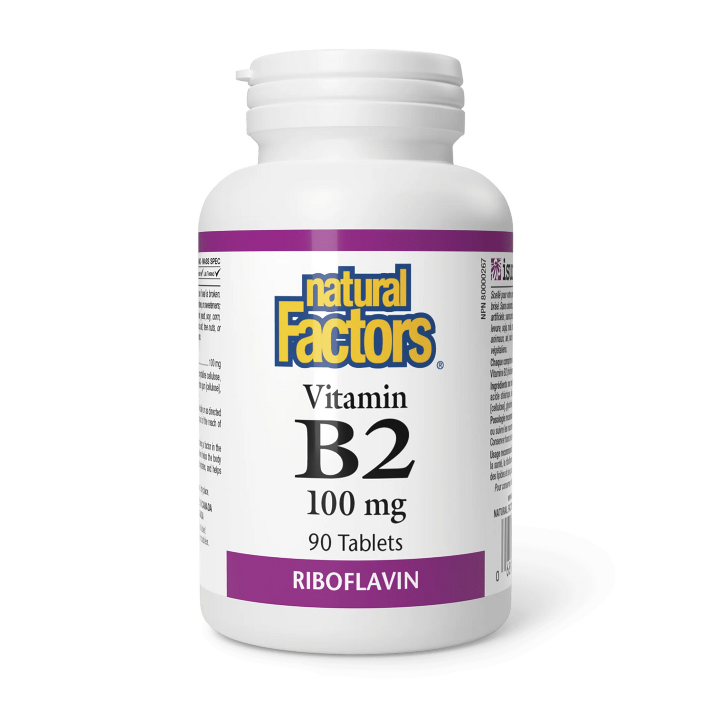 Natural Factors Vitamin B2 100 mg 90 Tablets