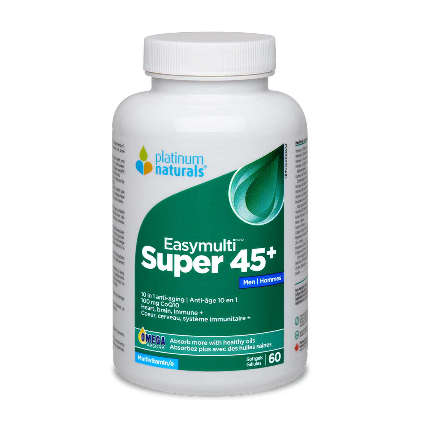Platinum Naturals Super Easymulti 45+ for Men 60 Softgels