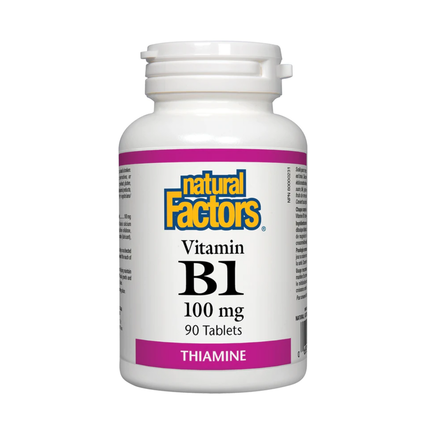 Natural Factors Vitamin B1 100mg 90 Tablets
