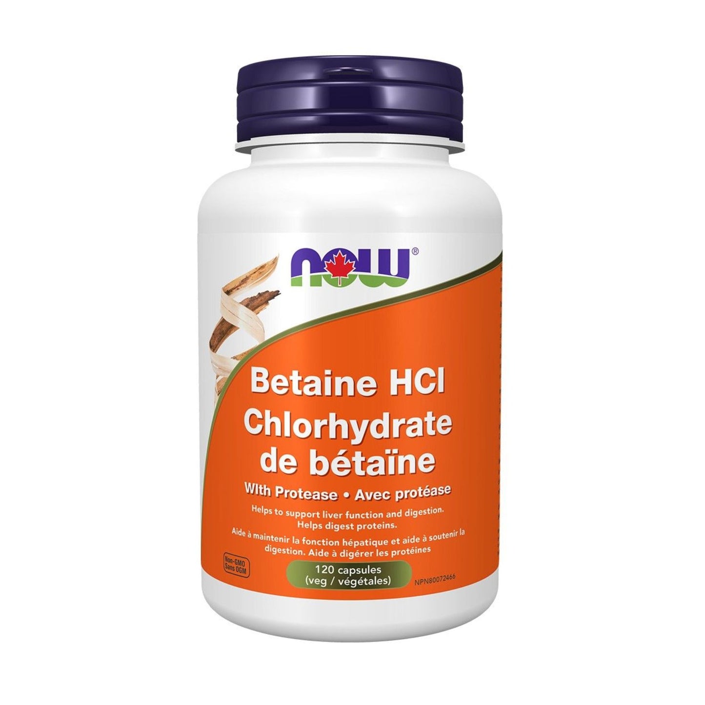 NOW Betaine HCL 120 Veg Capsules