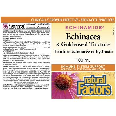 Natural Factors Echinamide Echinacea & Goldenseal Tincture 100mL