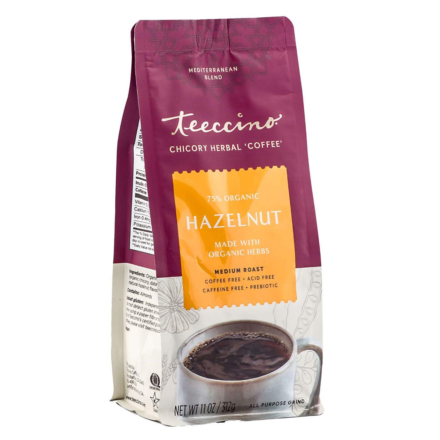 Teeccino Hazelnut Chicory Herbal Coffee 300G