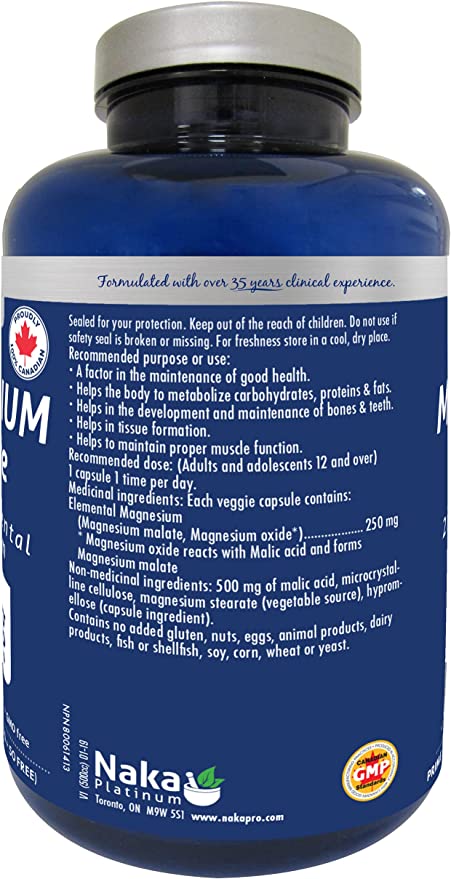 Naka Platinum Magnesium Malate 200vcaps