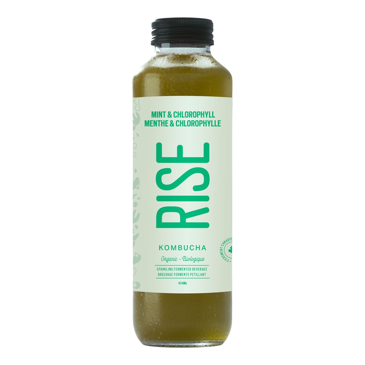 Rise kombucha Mint & Chlorophyll 414ml Refrigerated