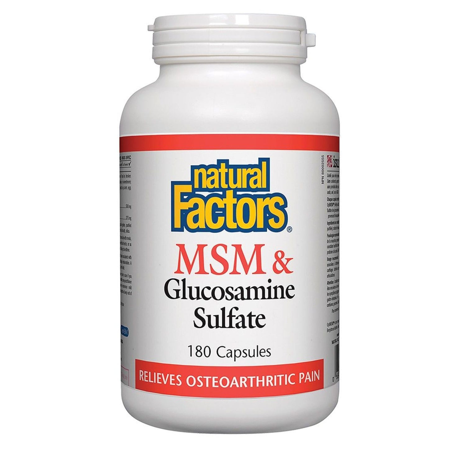 Natural Factors MSM & Glucosamine Sulfate 180 Capsules