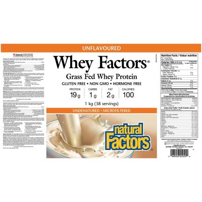 Natural Factors Whey Factors® 1 kg Powder Unflavoured