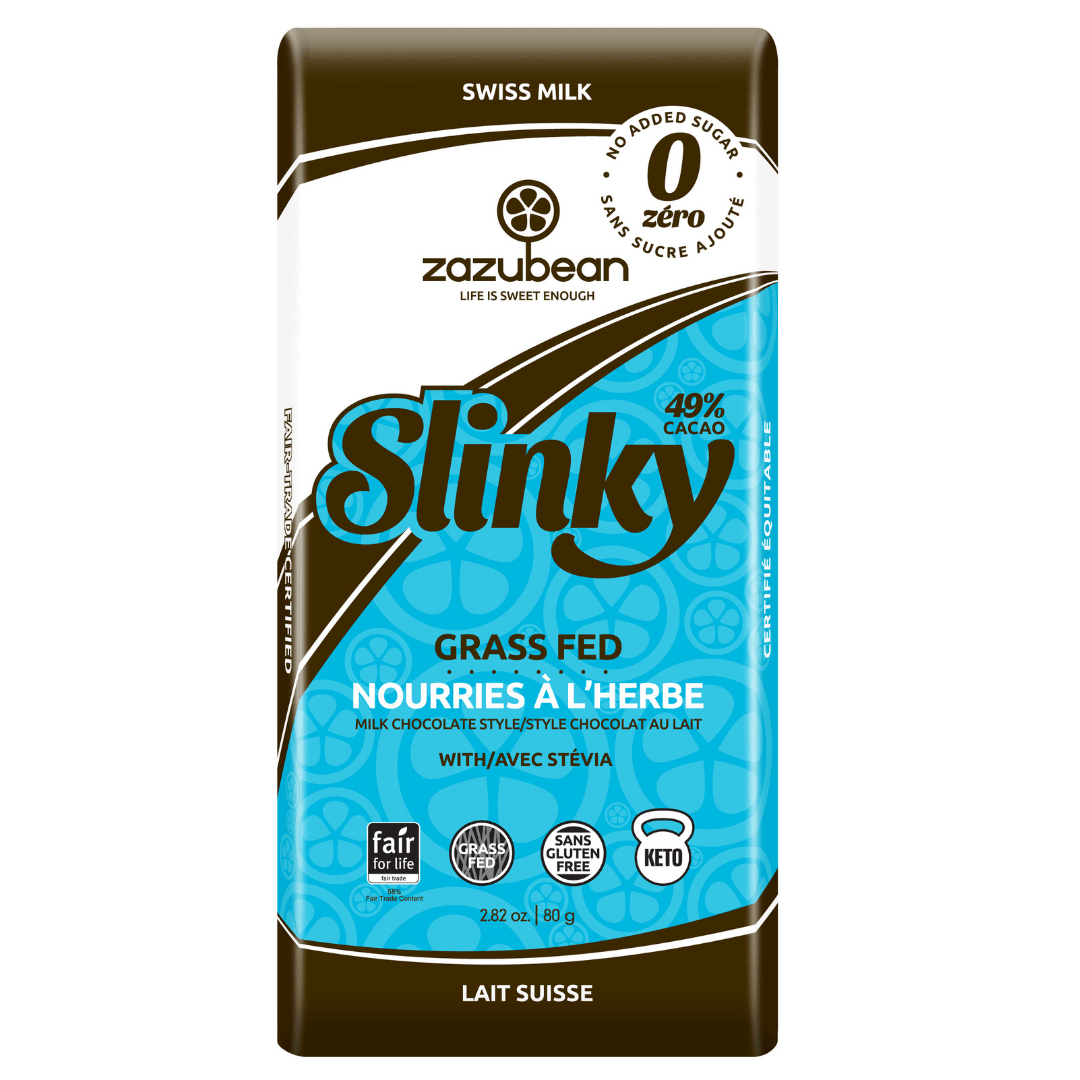 Zazubean Organic Slinky Grass Fed Cacao 49% 80g