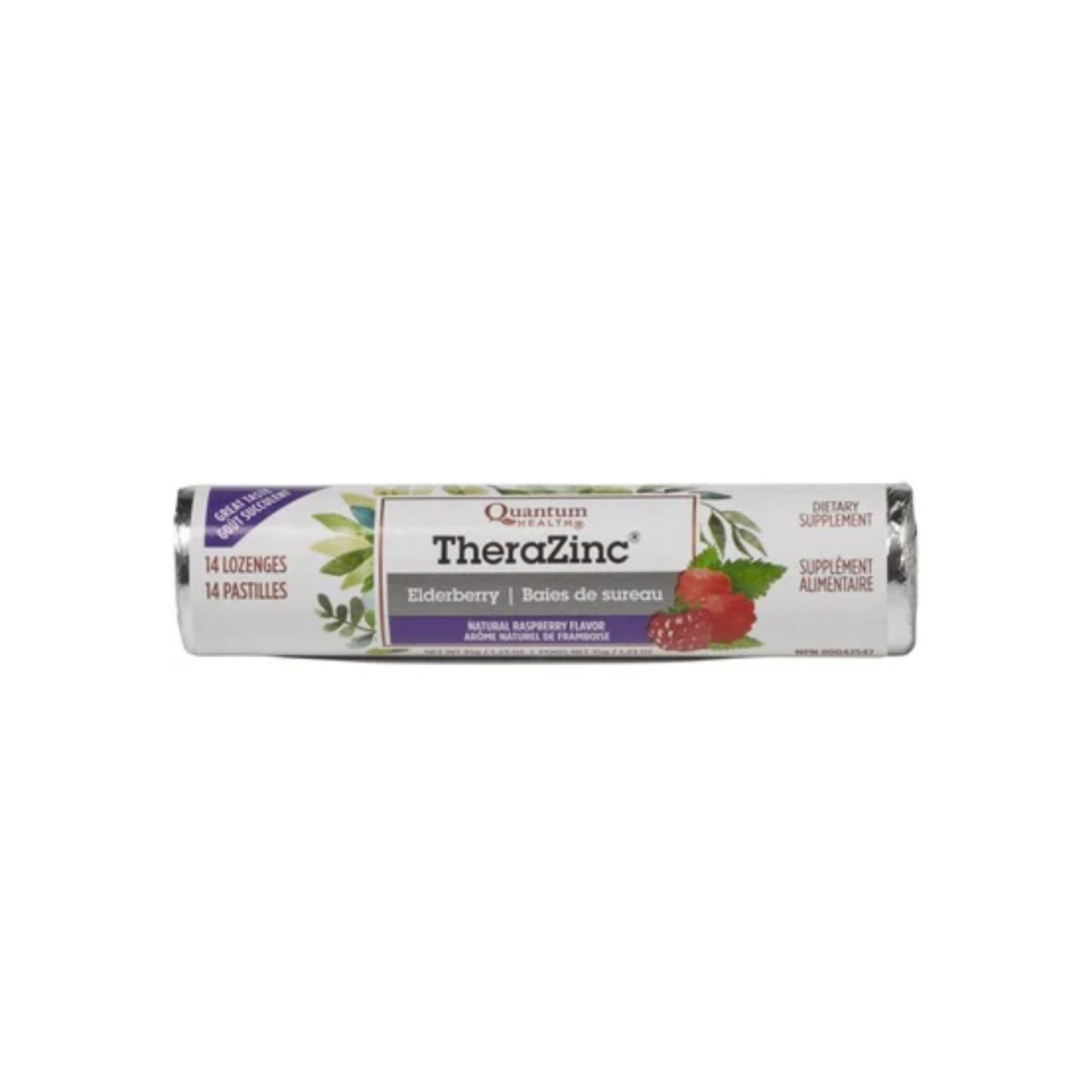 Quantum Therazinc Elderberry Raspberry 14 Lozenges