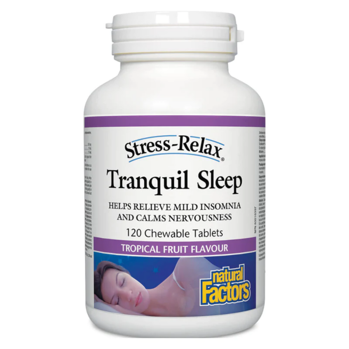 Natural Factors Tranquil Sleep®   120 Chewable Tablets Tropical Fruit Flavour