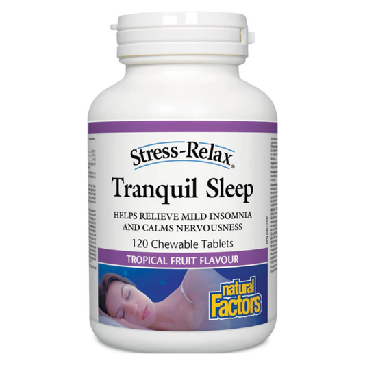 Natural Factors Tranquil Sleep®   120 Chewable Tablets Tropical Fruit Flavour