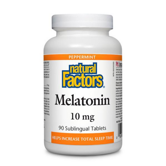 Natural Factors Melatonin 10 mg- Peppermint 90 Sublingual Tablets