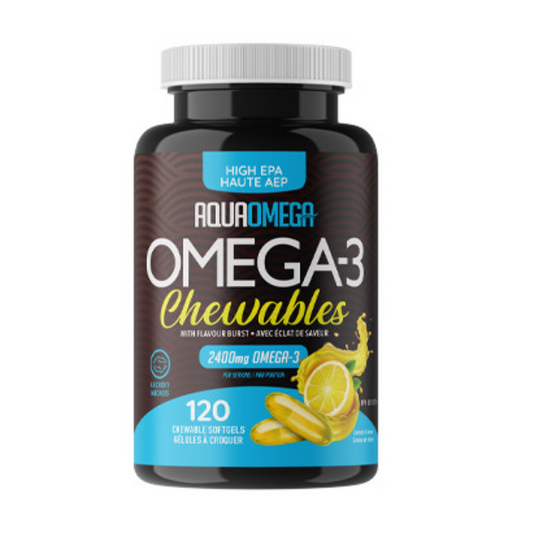 AquaOmega Omega 3 Lemon Chews 120 softgels