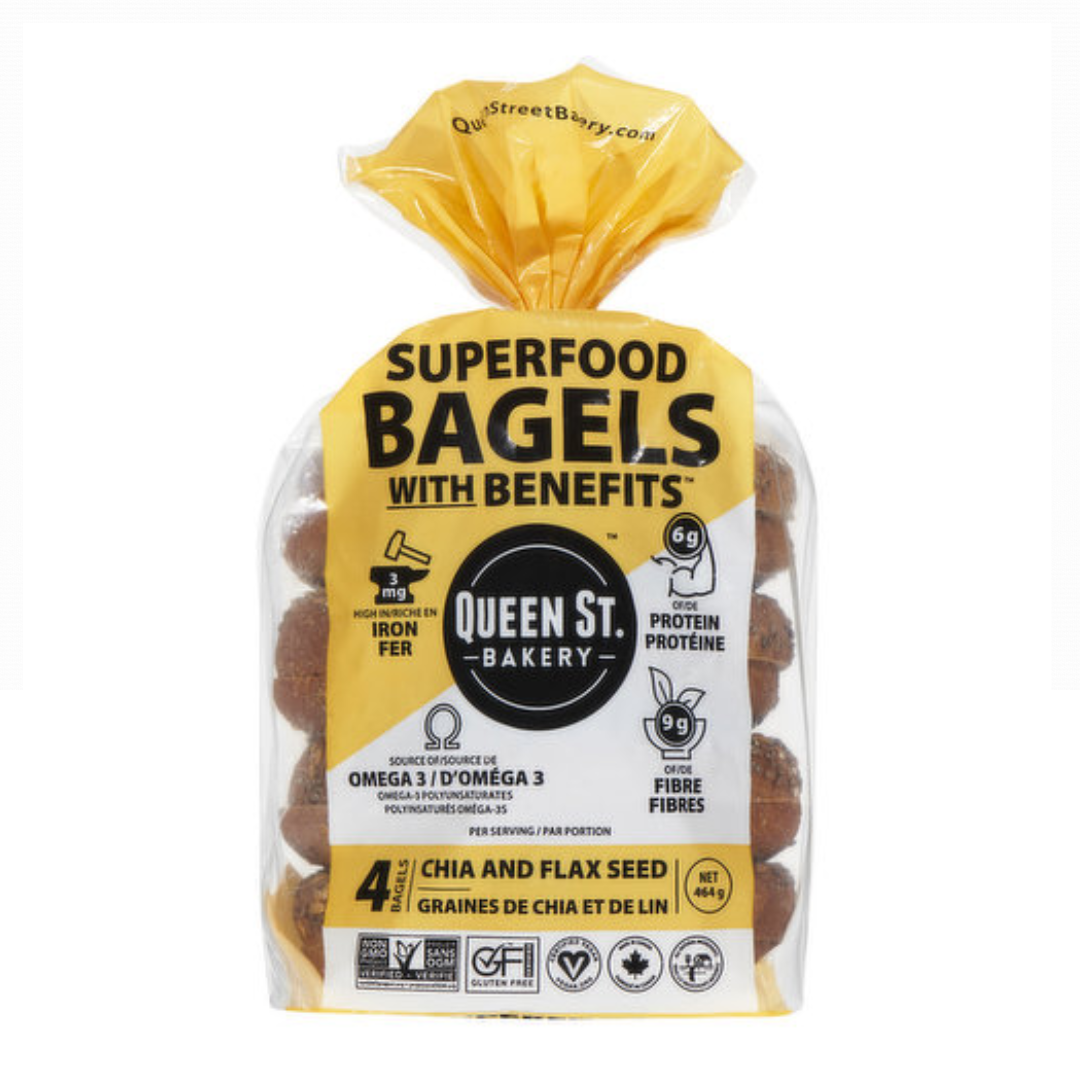 Queen Street Bakery Gluten Free Superfood Bagels Everything Bagel 464g