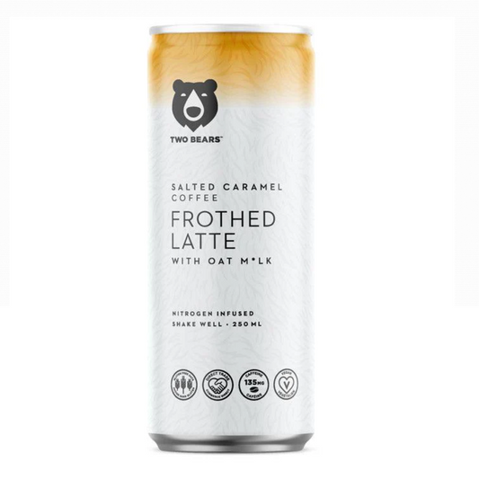 Two Bears Frothed Coffee Latte Oat Milk Salted Caramel 207ml