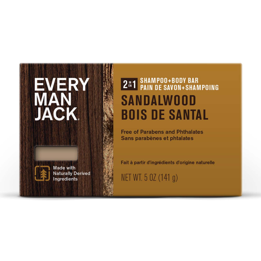 Every Man Jack Shampoo & Body Bar Sandalwood 141g