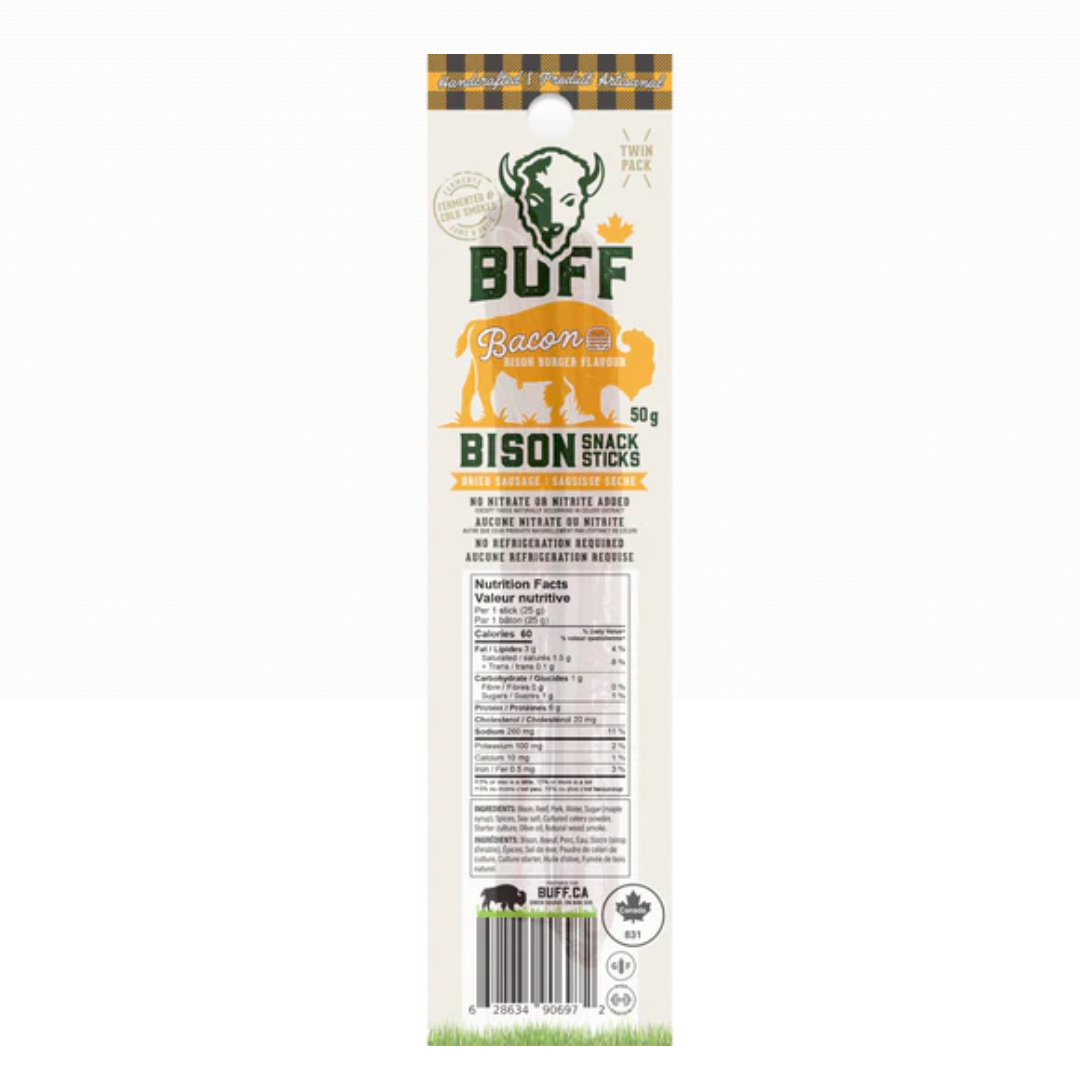 Bison Snack Sticks Bacon Flavour 50g