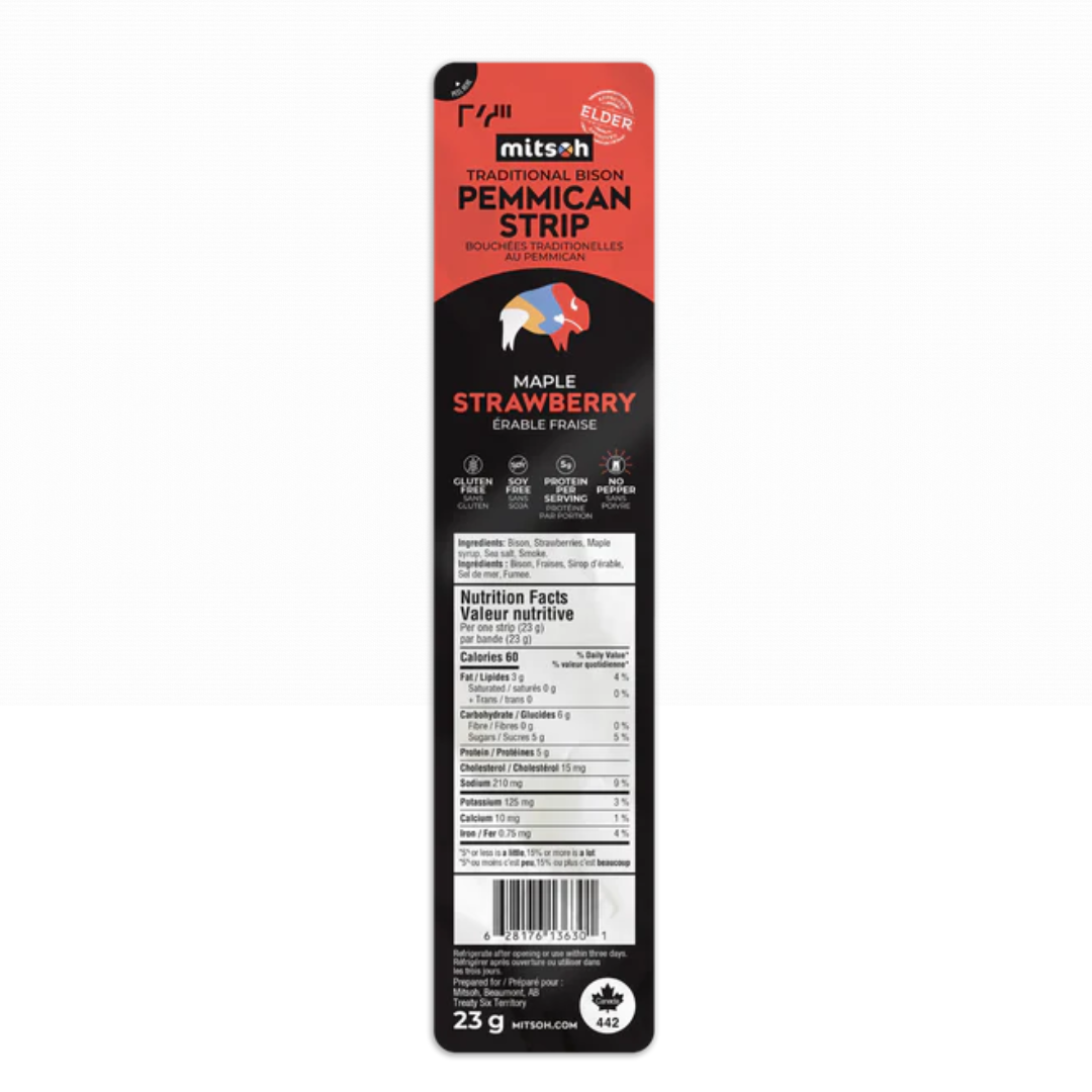 Mitsoh Pemmican Strip Maple Strawberry 23g