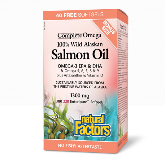 Natural Factors 100% Wild Alaskan Salmon Oil 220 Softgels