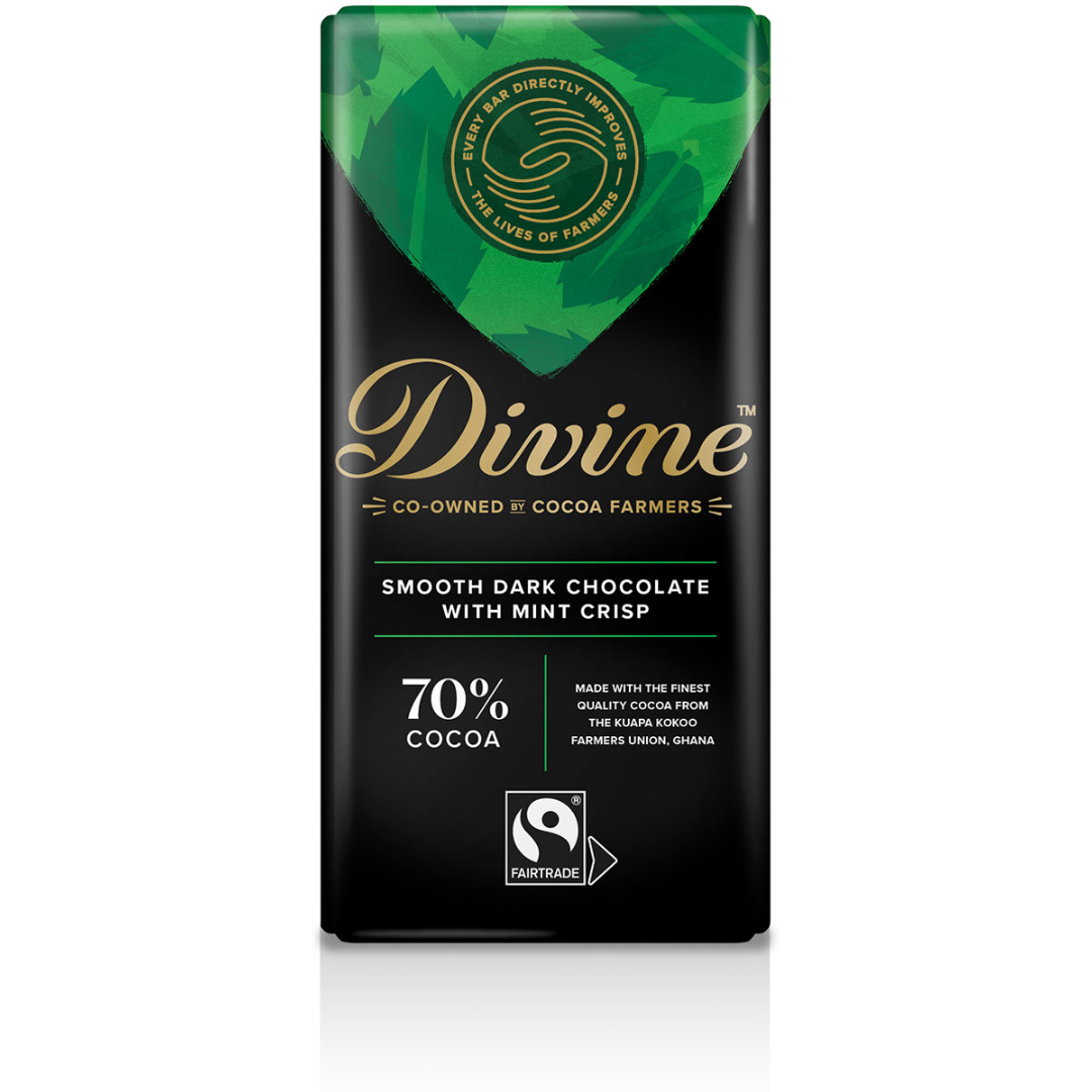 Divine Dark Chocolate with Mint 70% 85g Bar