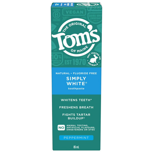 Tom's of Maine Simply White Peppermint Natural Whitening Toothpaste 85 mL
