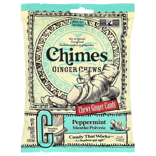 Chimes Ginger Chews Peppermint 5oz