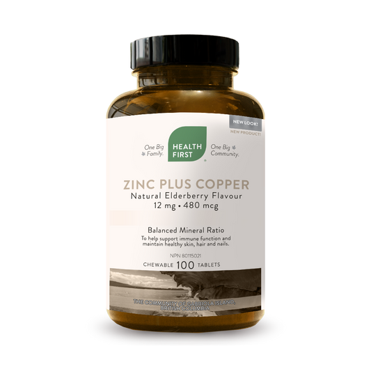 Health First Zinc Plus Copper Elderberry 100 Chewable Tablets