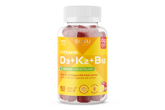 SUKU Vitamin D3+K2+B12 60 Gummies