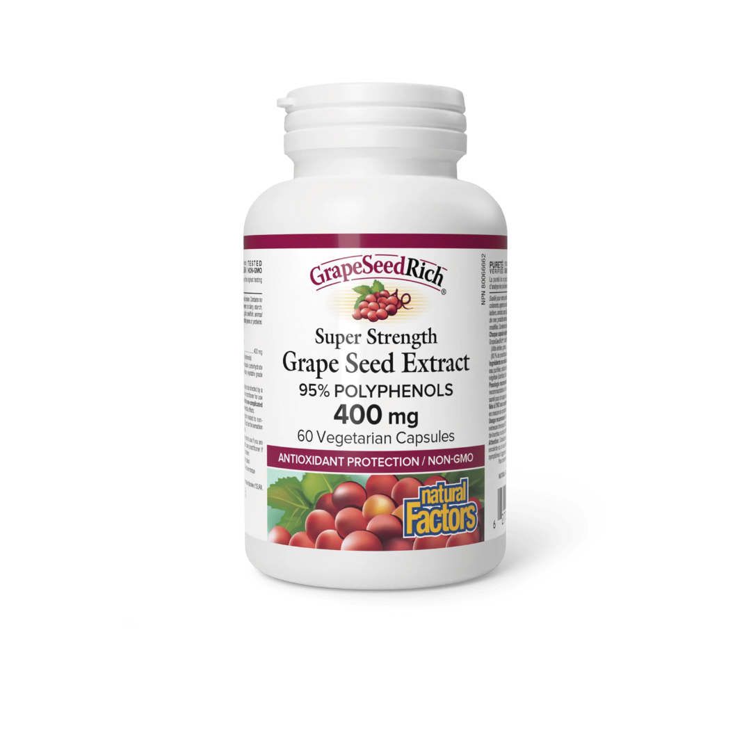 Natural Factors Super Strength Grape Seed Extract 400mg 60 Capsules
