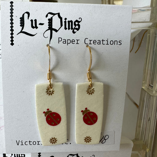 Lu-Pins Paper Creations Lady Bug Earrings