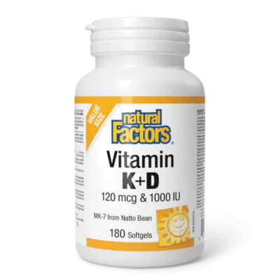 Natural Factors Vitamin K2+D3 180 Softgels