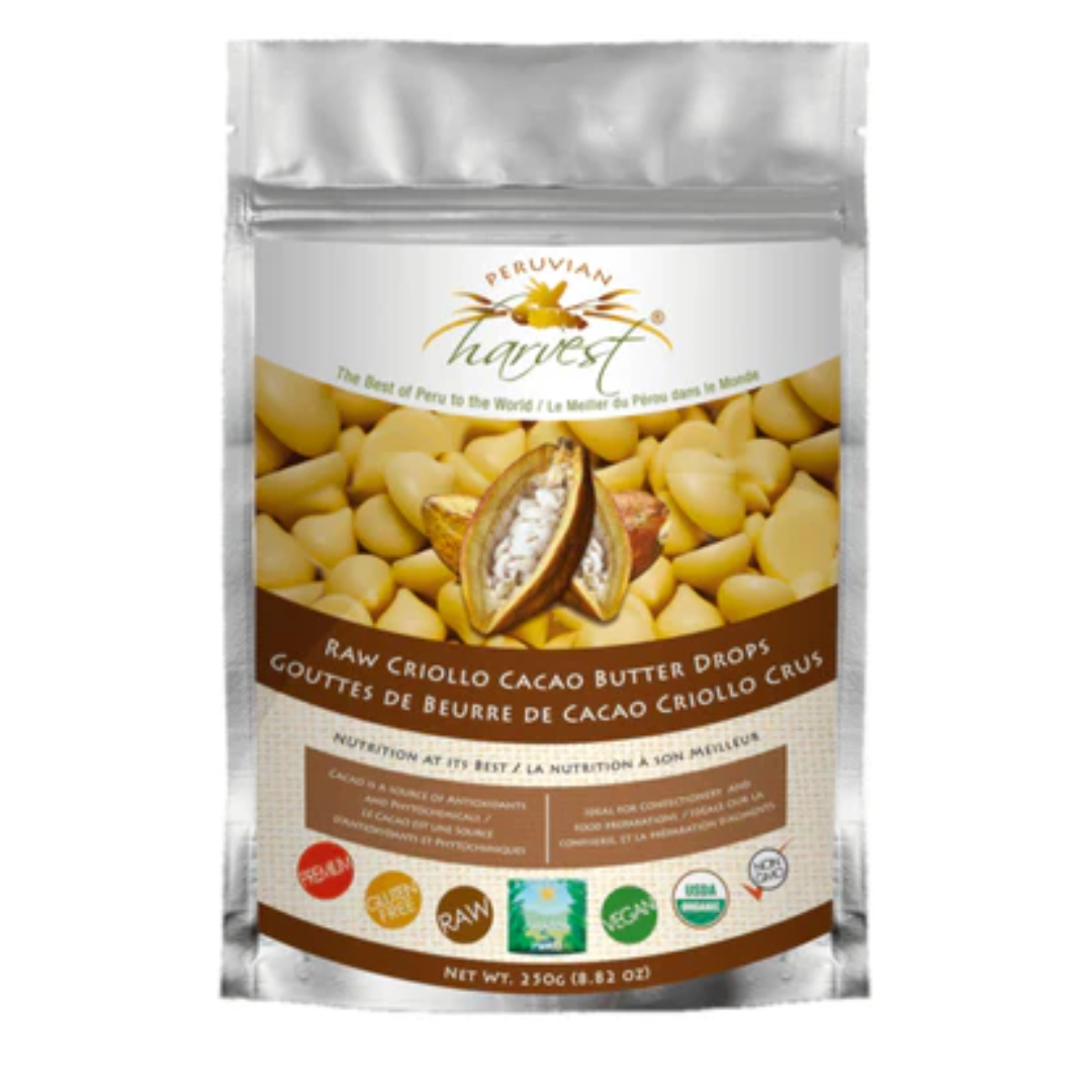 Peruvian Harvest Raw Criollo Cacao Butter Drops 150g