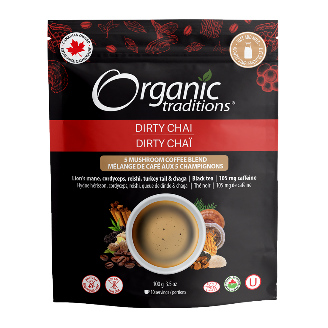 Organic Traditions Dirty Chai Mushroom Coffee Blend 100g