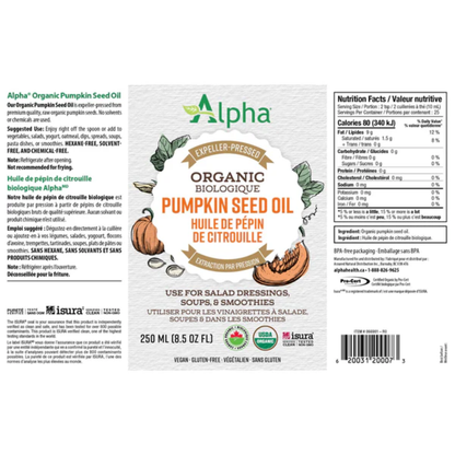 Alpha Organic Pumpkin Seed Oil 250ml