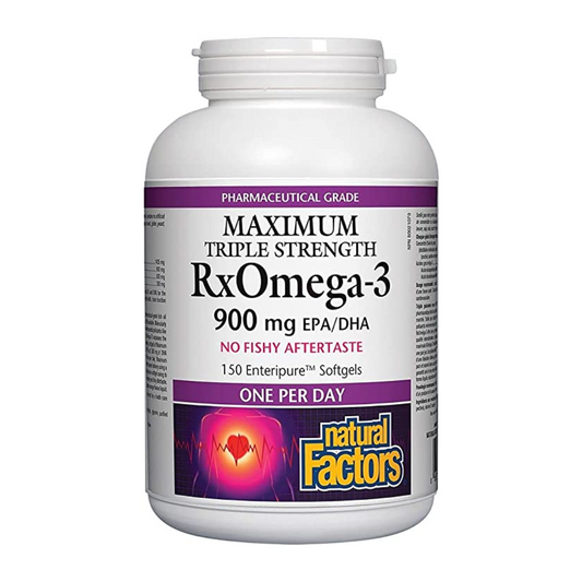 Natural Factors RxOmega-3 3X Stregnth 900mg 150 Enteripure® Softgels