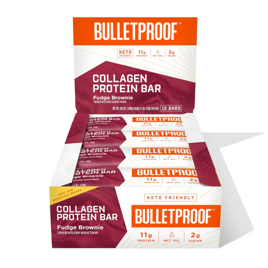 BulletProof Collagen Protein Bars Case Fudge Brownie (12)
