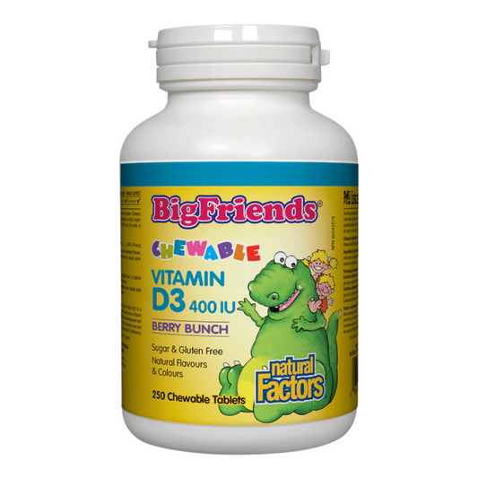 Natural Factors Big Friends Vitamin D3- Berry 250 Chewables