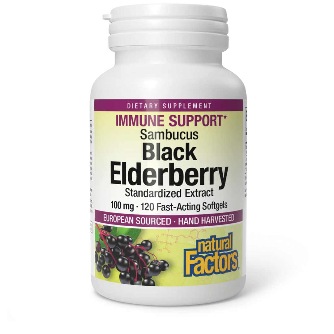 Natural Factors Black Elderberry 120 Softgels