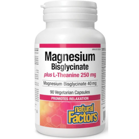 Natural Factors Magnesium Bisglycinate Plus L-Theanine 250mg 90 Capsules